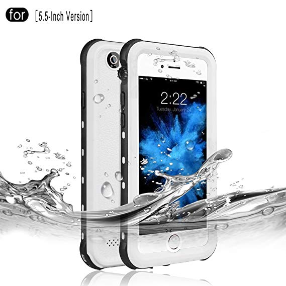 Redpepper Waterproof Case for iPhone 6 Plus/6s Plus［5.5-Inch Version］, IP68 Certified Drop Resistant Full Sealed Underwater Protective Cover, Shockproof, Snowproof, Dirtproof for Outdoor Sports(White)
