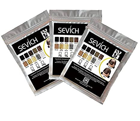 Sevich All Hair Building Fiber Refill Bag (Black, 75 gm) Pack of 3