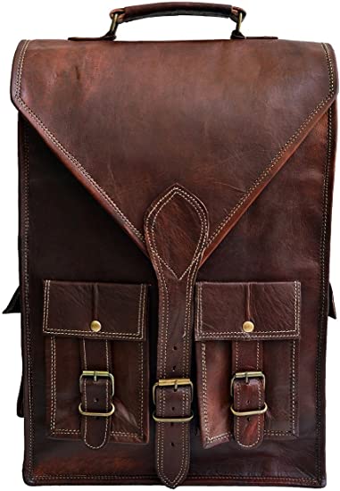 Cuero Shop Convertible Leather 15.6" Laptop Bag Backpack Messenger Bag Satchel Briefcase