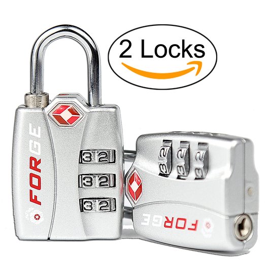 Forge TSA Locks 2 Pack - Open Alert Indicator, Alloy Body with Lifetime Warranty