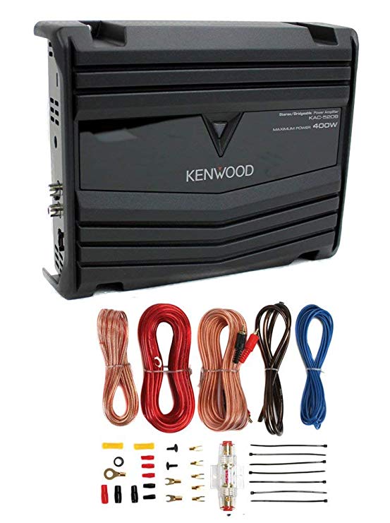 Kenwood KAC-5206 400W 2-Channel Class AB Car Audio Amplifier   8 Gauge Amp Kit