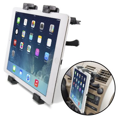 Lifetime Warranty Okra Universal Tablet Air Vent Car Mount Holder with 360 Rotating swivel compatible w Apple iPad Samsung Galaxy Tab and all Tablet Devices 7 to 11 Retail Packaging