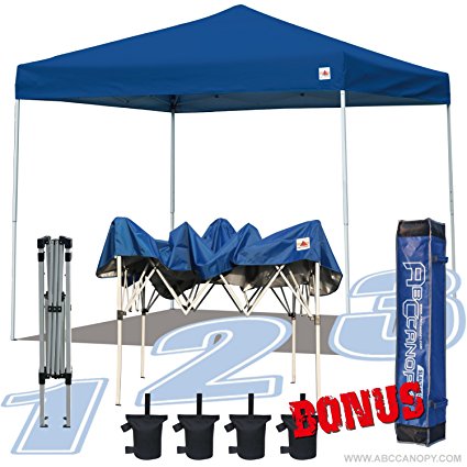 AbcCanopy 10x10 Straight Leg Easy Pop Up Canopy Party Tent Portable Event Outdoor Canopy With Carry Bag Bonus Weight Bag