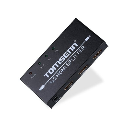 Tomsenn 2 Port Hdmi Splitter 1 in 2 Out Full 1080p and 3D One Input to Two Outputs