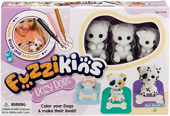 Fuzzikins — Dozy Dogs — Fuzzy Coloring Arts & Crafts and Toy — Design It and Redesign It — for Ages 4