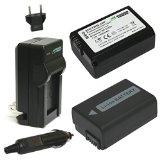 Wasabi Power Battery 2-Pack and Charger for Sony NP-FW50 and Sony Alpha 7 a7 Alpha 7R a7R Alpha 7S a7S Alpha a3000 Alpha a5000 Alpha a6000 NEX-3 NEX-3N NEX-5 NEX-5N NEX-5R NEX-5T NEX-6 NEX-7 NEX-C3 NEX-F3 SLT-A33 SLT-A35 SLT-A37 SLT-A55V Cyber-shot DSC-RX10