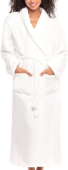 Alexander Del Rossa Women's Warm Fleece Winter Robe, Long Soft Plush Cozy Bathrobe