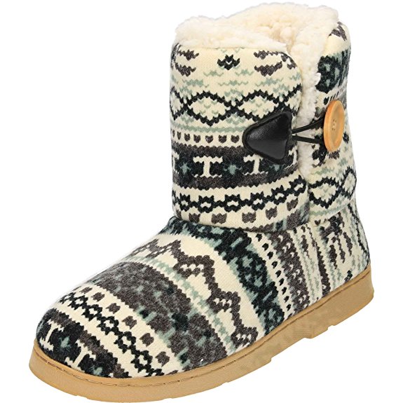 Dr Keller Warm Lined Knitted Slipper Boots