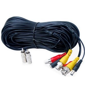 VideoSecu 50ft Feet Pre-made All-in-One Audio Video Power CCTV Security Camera Cable with Bonus BNC RCA Adapters 1JC