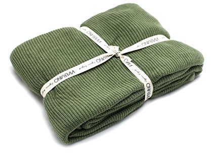 100% Organic Cotton Knit Throw Blanket with Tassels (60x80) Soft Pure Warm Lightweight Non-Toxic Eco-Friendly (8 COLORS)