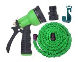 Expandable Garden Hose By Gardeniar 50ft Green  Strong  No Kink and Super Flexible -The Best Expanding Garden Hose for all your Watering Needs - Comes with a Free 8 Setting Spray Nozzle  Additional Shut-off Valve and Free Hose Hanger