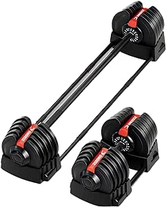 DMoose 90lb Adjustable Dumbbell Set 2-in-1 Selectable Weights for Home Gym | Heavy-Duty Dumbbells Adjustable Set of 2 | Multi-Weight Options