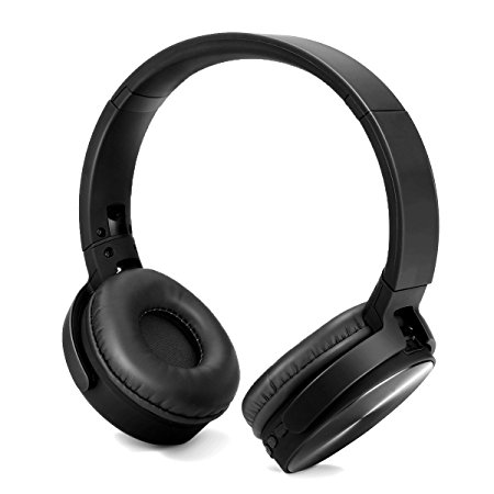 Excelvan Wireless Headphones Bluetooth Kids Over Ear Foldable Portable Headphones with TF Port, Mic and Volume Control for Children, Compatible with Tablet Ipad Smartphone (Black)