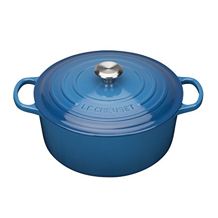 Le Creuset Signature Cast Iron Round Casserole, 24 cm - Marseille Blue