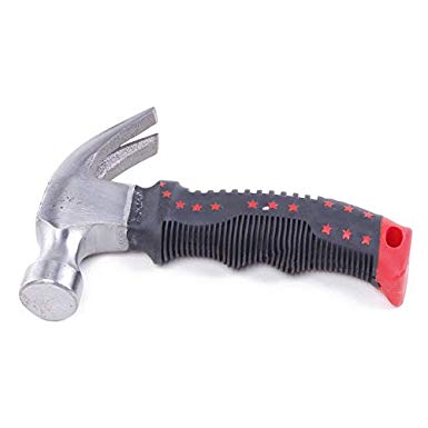 SHAFIRE Carpenter Claw HammerHorn Hammer Lifesaving Broken Window Hammer Handle Rubber Grip -Mini (Random Color)