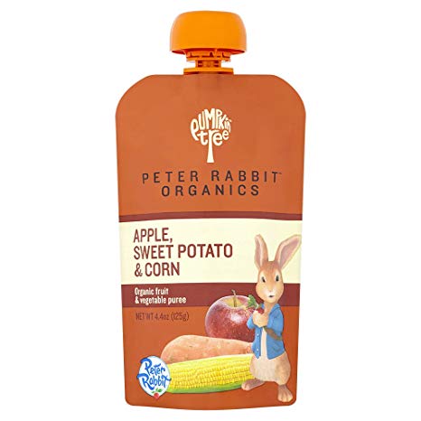 Peter Rabbit Organics Apple, Sweet Potato and Corn Puree, 4.4 Ounce Pouches (Pack of 10)