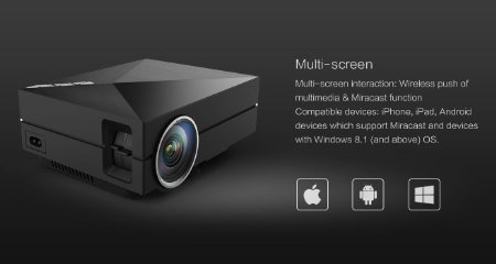 Multimedia Mini LED Projector 800x480 800 Lumen Private Cinema Support HDMI VGA AV USB Port Enjoy Video Movie Game Black Color