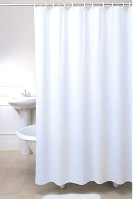 Fabric Bathroom Shower Curtain Plain White 250 x 200 cm Extra Long/Wide Hallways ®