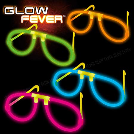 Glow Sticks Bulk 50ct Glow Eyeglasses, Glow in The Dark Rave Party Glasses Birthday Wedding Favors Glow Party Supplies Christmas Halloween Decor