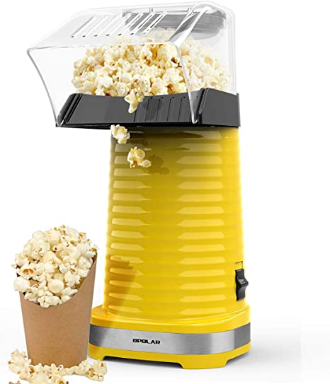 Hot Air Popcorn Maker, Hot Air Popcorn Popper of 1200W, Electric Popcorn Machine with Removable and Heat Resistant Lid for Home Use, for Kids