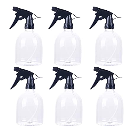 6 Pcs 16.5oz Plastic Spray Bottles, Durable Clear Empty Spray Bottles with Adjustable Spray Head for Plant Watering, Haircutting, Kitchen Cleaning, Alcohol Disinfection, Pet Cleaning.