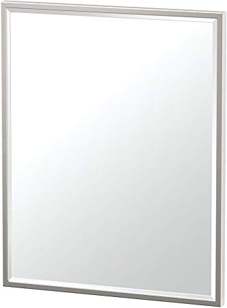 Gatco 1833 Flush Mount Framed Rectangle Mirror, 25-inch, Satin Nickel