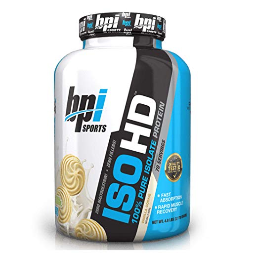 BPI Sports ISO HD New & Improved 100% Pure Isolate Protein Vanilla Cookie, 4.8 Pound