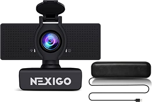 1080P Business Webcam Kits, NexiGo N60 HD Webcam with Microphone, Software Control & Privacy Cover, 110-degree FOV, USB Computer Speaker, for Zoom/Skype/Teams