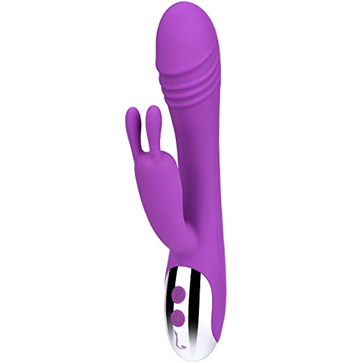 Wireless Rabbit Vibrator, NightLand 7 Speed Frequency Dual Motor Silicone Waterproof USB Rechargeable Vaginal and Clitoral Stimulator Massager for Men, Women or Couples