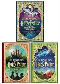 Harry Potter MinaLima Edition 3 Books Collection Set (Harry Potter and the Philosopher’s Stone, Harry Potter and the Chamber of Secrets & Harry Potter and the Prisoner of Azkaban)