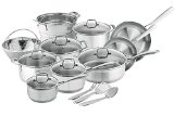 Chefs Star Professional Grade Stainless Steel 17 Piece Pot and Pan Set - Induction Ready Cookware Set with Impact-bonded Technology