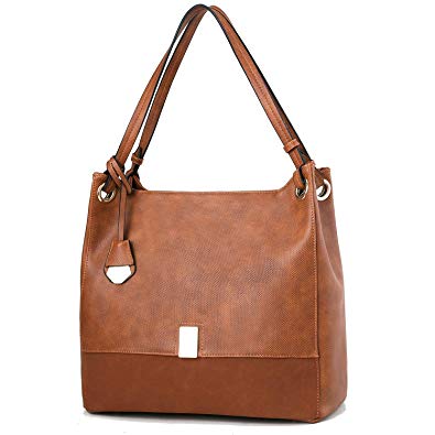 Womens Leather Tote Purse Fashion Vegan Leather Lightweight Satchel Handbag Ladies Medium Shoulder Bag