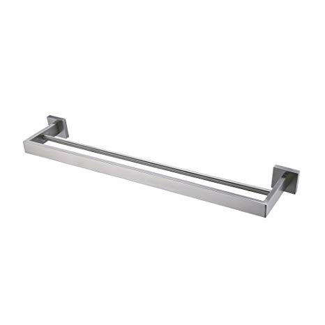 KES 24-Inch Double Towel Bar Modern Square Bathroom Shower Organization Bath Dual Towel Hanger Holder Brushed SUS 304 Stainless Steel Finish, A2501S60-2