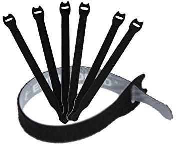 ENVISIONED Reusable Cable Ties 60 Pack - 1/2" x 8" (Black)