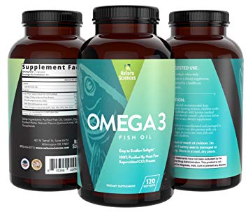 1700mg of Omega 3 - Essential Fatty Acid Fish Oil Supplement - IFOS 5 Star Certified, Best EPA 900mg & DHA 600mg Per Serving - Supercritical Process for Quality Purified Omega-3 120 Count- Pack of 2