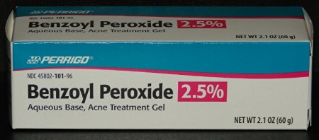 Perrigo 2.5% Benzoyl Peroxide Acne Treatment Gel 60gm Tube