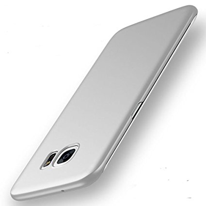 Yihailu Galaxy S7 Edge Case, Smoothly Frosted Matte Shield Hard Cover Skin Shockproof Ultra Thin Slim Case Full Body Protective Scratch Resistant Slip Resistant Cover (Silky Silver)