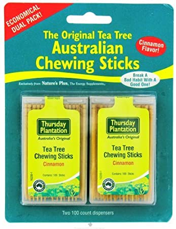Tea Tree Chewing Sticks Dual Pack - Cinnamon Thursday Plantation 100   100 Toothpick by Nature's Plus