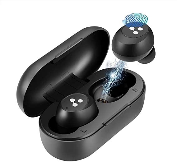 Bluetooth Headphones,Syllable 103 TWS Earbuds Wireless Headset with Mic/Touch Control/IPX6 Waterproof/USB/Charging Case Bluetooth Earbuds-20h Playtime (Black)