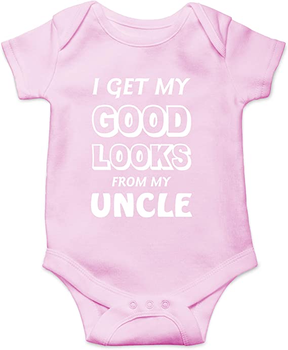 Get My Good Looks from My Uncle - Wingman - Funny Cute Infant Creeper, One-Piece Baby Bodysuit