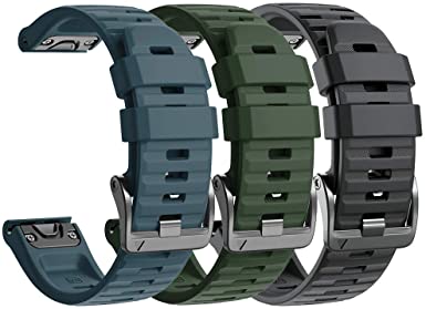 NotoCity Compatible with Fenix 6X Pro Band 26MM Watch Bands for Fenix 6X/Fenix 6X Pro/Fenix 5X/Fenix 5X Plus/Fenix 3/HR/Descent MK1/D2 Delta PX/D2 Charlie(Black/Slate/Army Green)