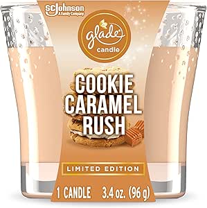 Glade Candle Jar, Air Freshener, Cookie Caramel Rush, 3.4 Oz