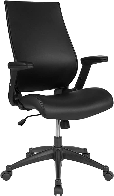 Flash Furniture High Back Black LeatherSoft Executive Swivel Office Chair with Molded Foam Seat and Adjustable Arms, BIFMA Certified