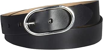 Calvin Klein Women's Oval Center Bar Buckle Leather Fashion Belt for Trousers and Dresses