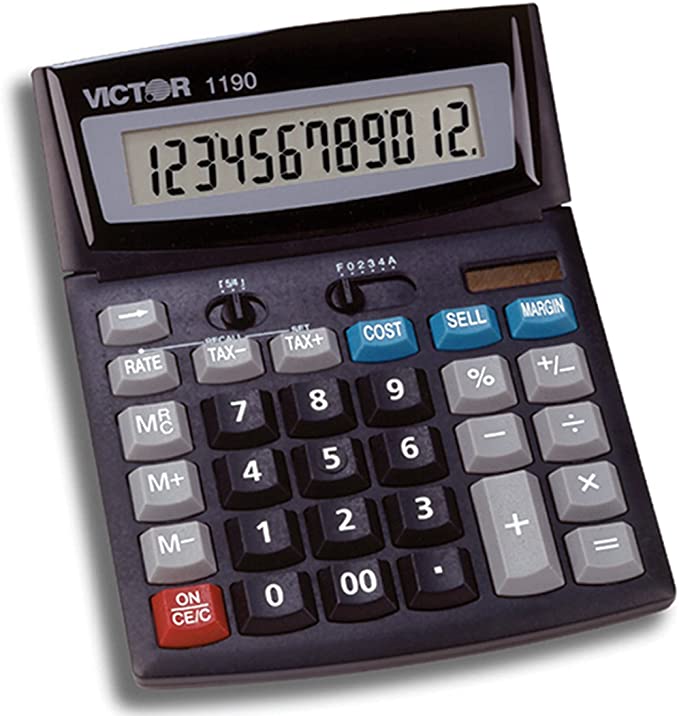 Victor Technology 1190 Standard Function Calculator, Black