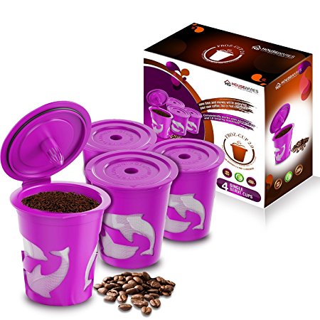 FROZ-CUP 2.0 - 4 Refillable/Reusable K-Cups for Keurig 2.0 - K200, K300, K400, K500 Series and all 1.0 Brewers (4-Pack)