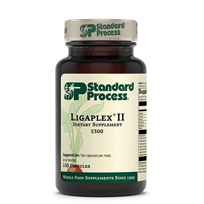 Standard Process Ligaplex II - Whole Food RNA Supplement and Manganese Supplement, Bone Support, Bone Health and Bone Strength with Phosphorus, Calcium Lactate, Beet Root, and More - 150 Capsules