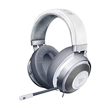 Razer Kraken Gaming Headset: Lightweight Aluminum Frame - Retractable Noise Isolating Microphone - for PC, PS4, Nintendo Switch - 3.5 mm Headphone Jack - Mercury White- RZ04-02830400-R3M1