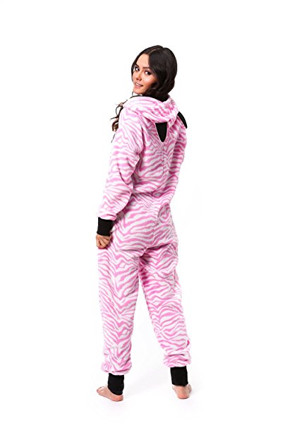 Totally Pink Women's Warm and Cozy Plush Adult Onesie / Pajamas / Onesies