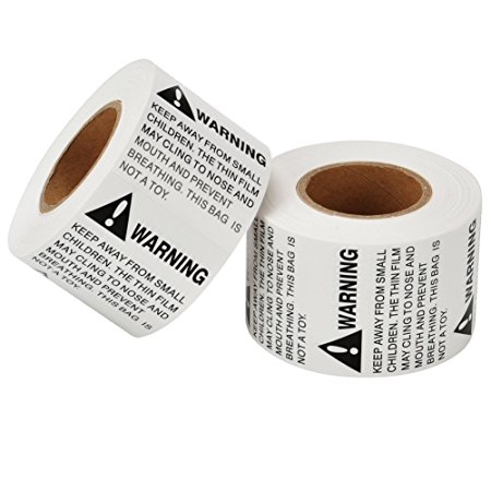 MFLABEL 2 Rolls 2" x 2" Suffocation Warning Labels Peel & Stick FBA Labels Stickers - 1,000 labels